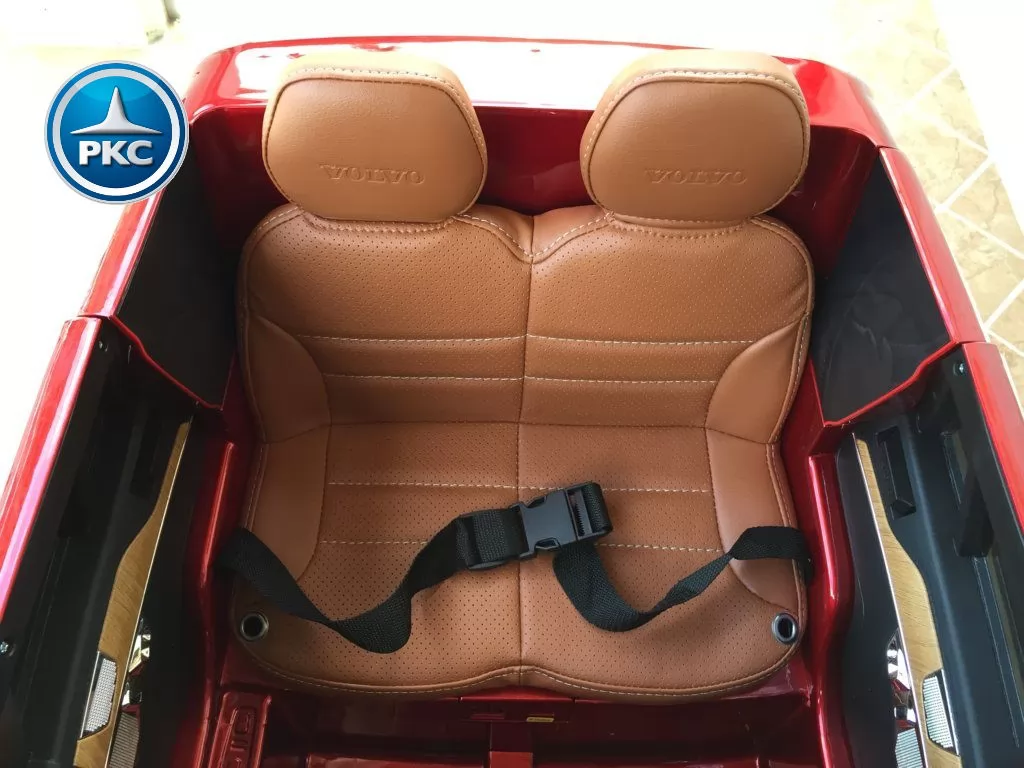 Coche electrico para niños Volvo XC90 Rojo Metalizado asiento acolchado en piel