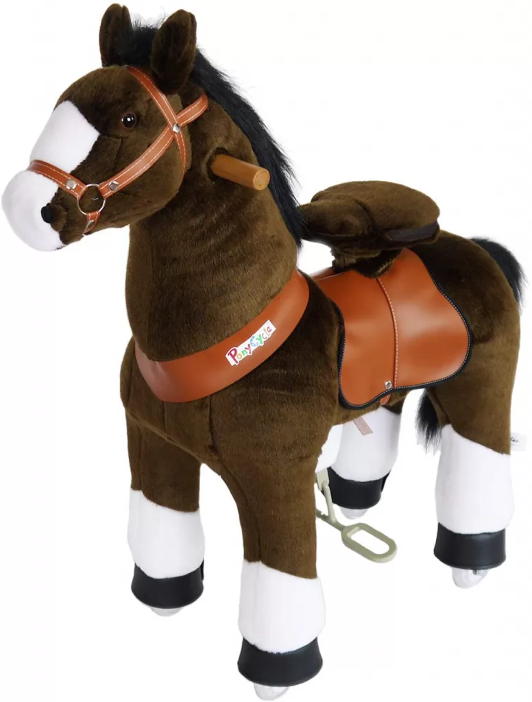 Ponycycle de uso profesional caballo marron con pezuñas blancas pequeño