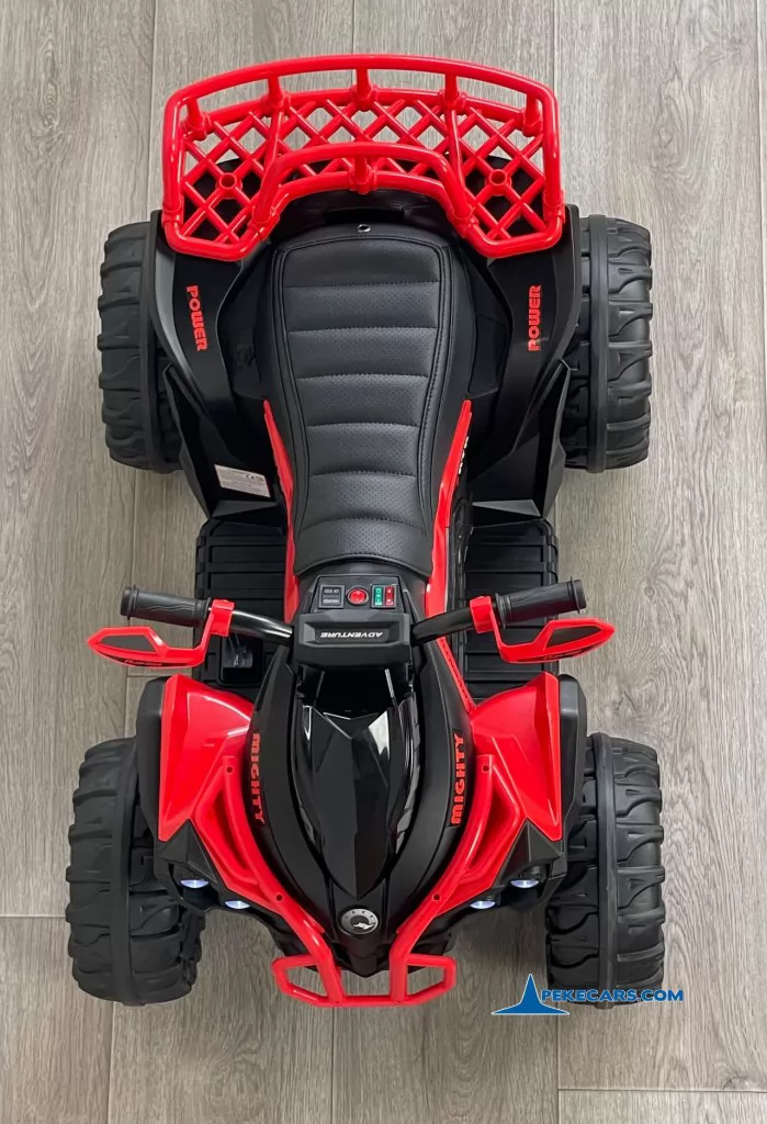 Quad Eléctrico ATR 12V 2.4G Rojo con control remoto para niños vista arriba