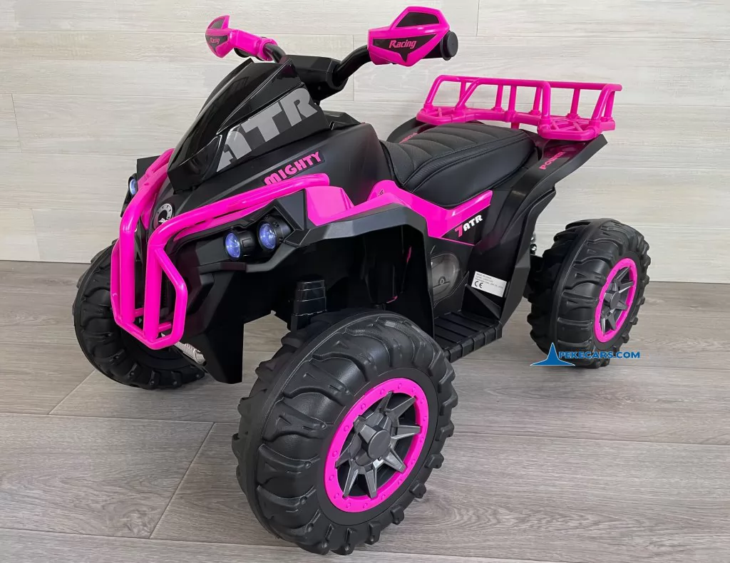 Quad Eléctrico ATR 12V 2.4G Rosa vista lado derecho