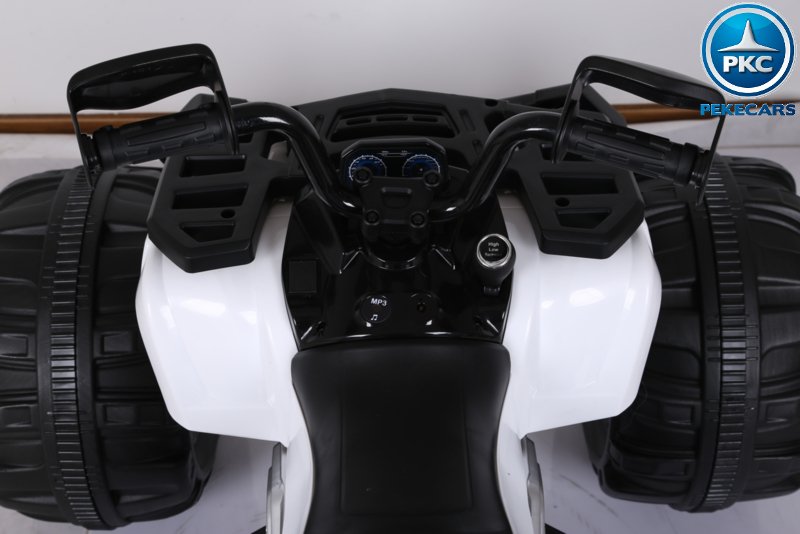 Quad eléctrico infantil big quad 24v blanco manillar