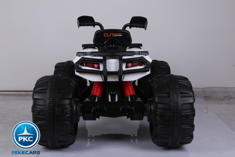 Quad eléctrico infantil big quad 24v blanco vista trasera
