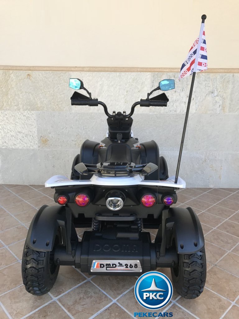 Quad Eléctrico Infantil Giga Quad 12V Blanco vista trasera