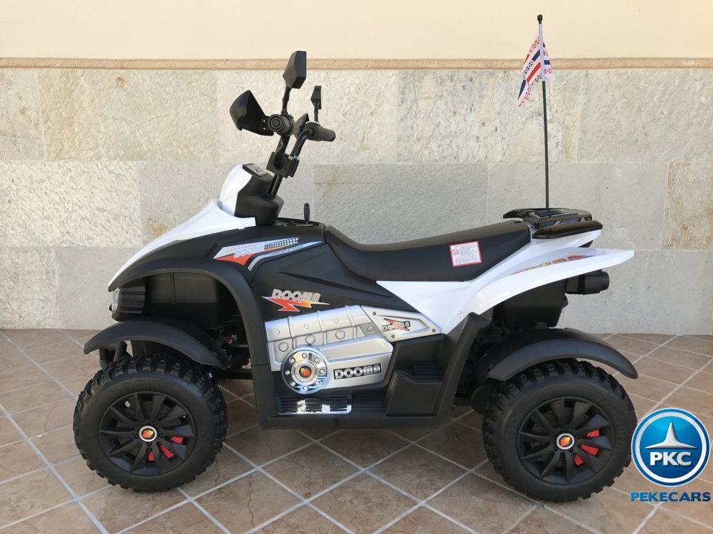 Quad Eléctrico Infantil Giga Quad 12V Blanco de lado