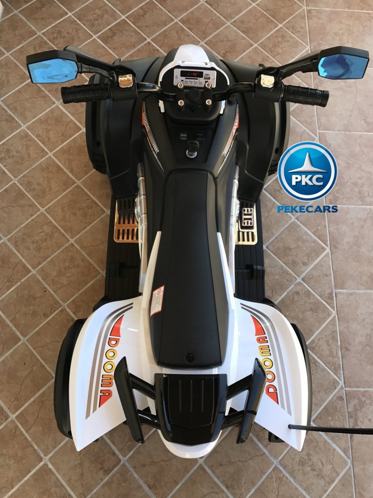 Quad Eléctrico Infantil Giga Quad 12V Blanco visto desde arriba