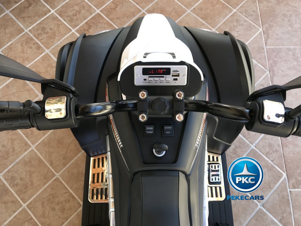 Quad Eléctrico Infantil Giga Quad 12V Blanco display con Bluetooth
