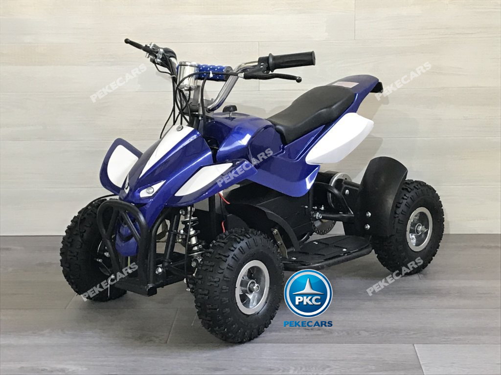 Quad eléctrico para niños mini atv 36V azul y blanco vista principal