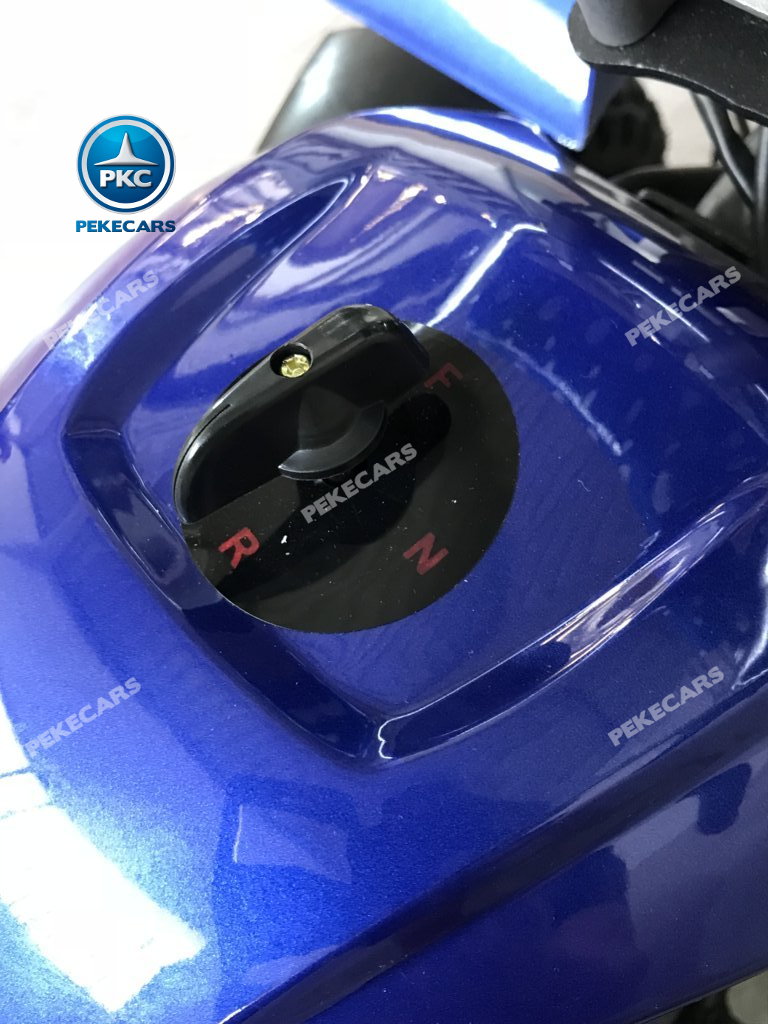 Quad eléctrico para niños mini atv 36V azul y blanco selector de marcha