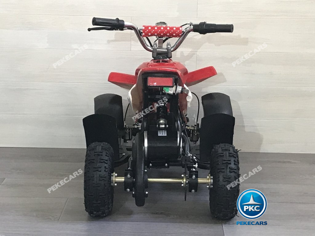 Quad eléctrico para niños mini atv 36V rojo y blanco vista frontal