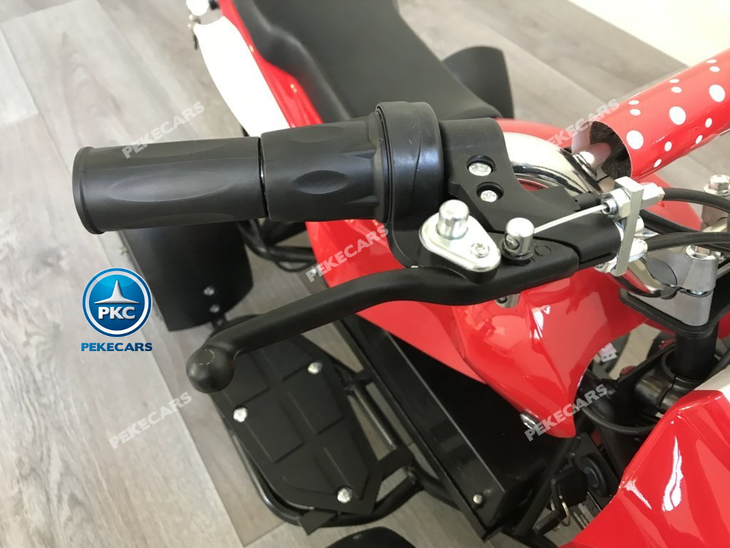 Quad eléctrico para niños mini atv 36V rojo y blanco freno