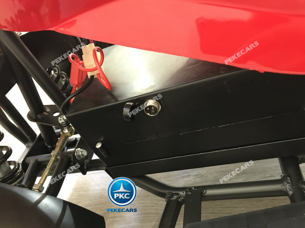Quad eléctrico para niños mini atv 36V rojo y blanco toma de carga