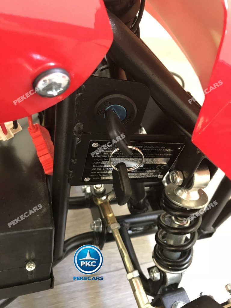 Quad eléctrico para niños mini atv 36V rojo y blanco llave de arranque