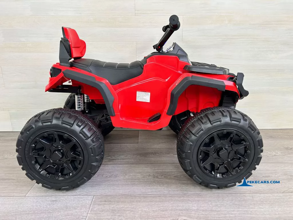 Quad Eléctrico Infantil Pekecars 906D Rojo lateral inverso