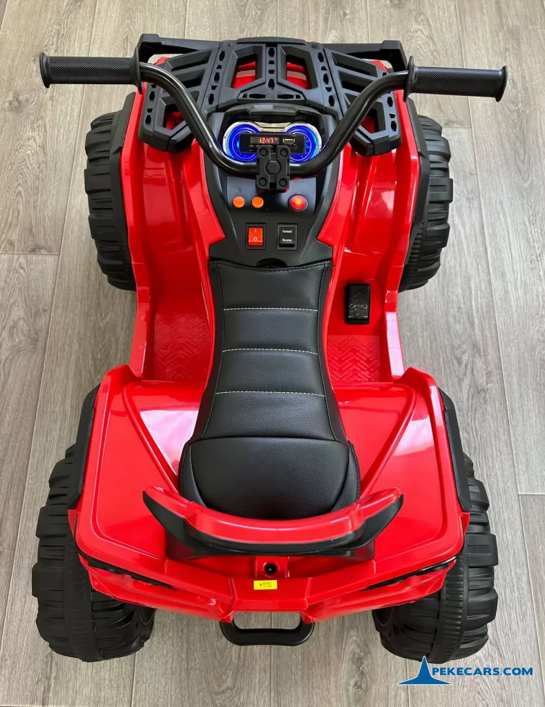 Quad Eléctrico Infantil Pekecars 906D Rojo vista aérea
