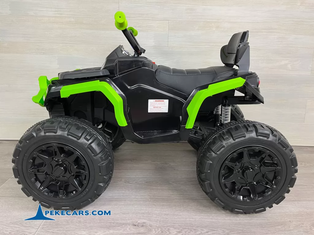 Quad Eléctrico Infantil Pekecars 906D Verde y Negro lateral