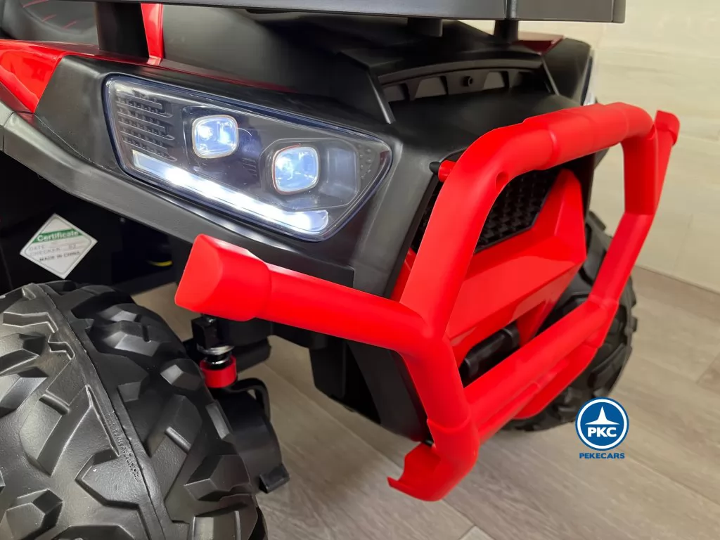 Quad eléctrico para niños 12V 2.4G Rojo paragolpes