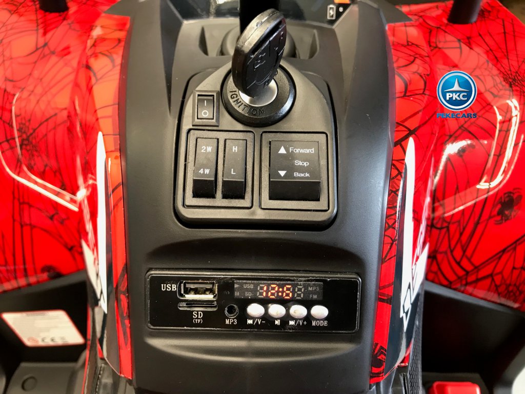 Quad eléctrico para niños 12V 2.4G Rojo Metalizado botones