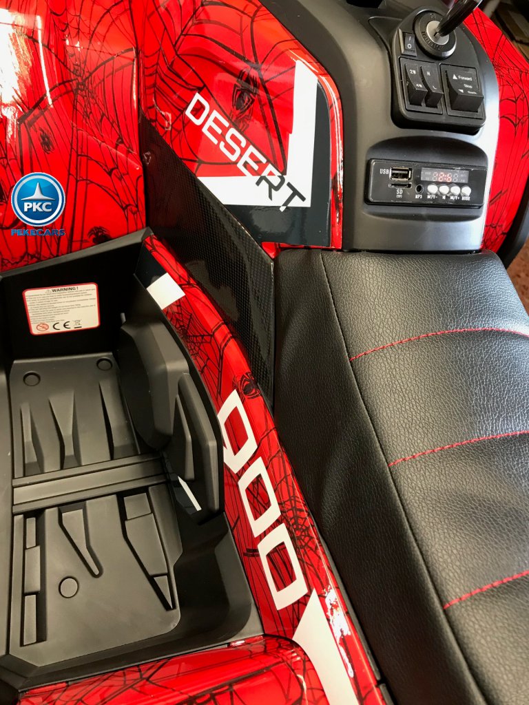 Quad eléctrico para niños 12V 2.4G Rojo Metalizado reposapies
