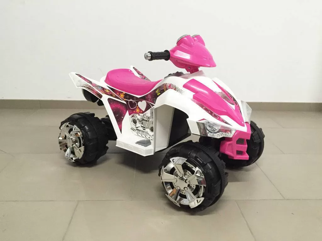 Quad eléctrico infantil Pekecars doble velocidad Rosa