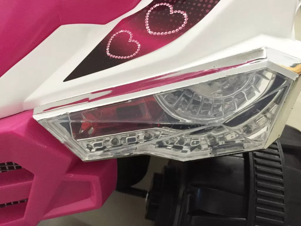 Quad eléctrico infantil Pekecars doble velocidad Rosa luz