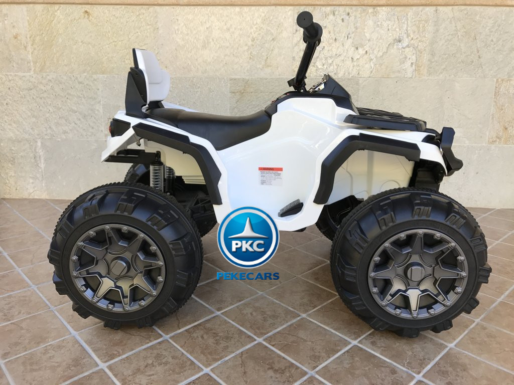 Quad Eléctrico Infantil Pekecars 906D Blanco lateral