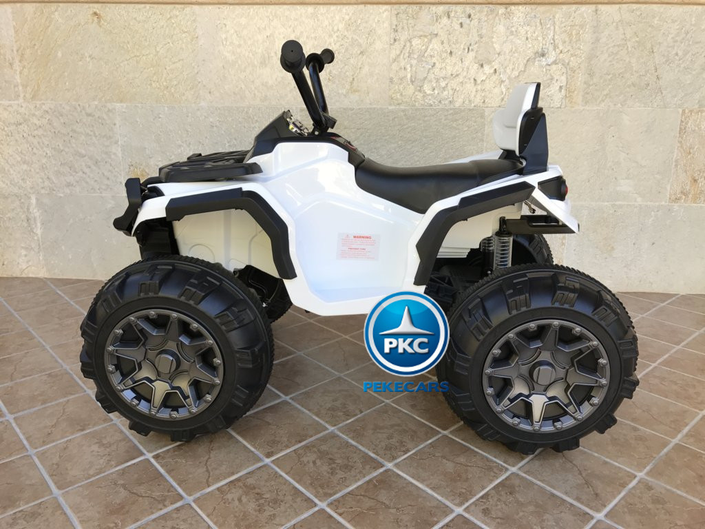 Quad Eléctrico Infantil Pekecars 906D Blanco de lado