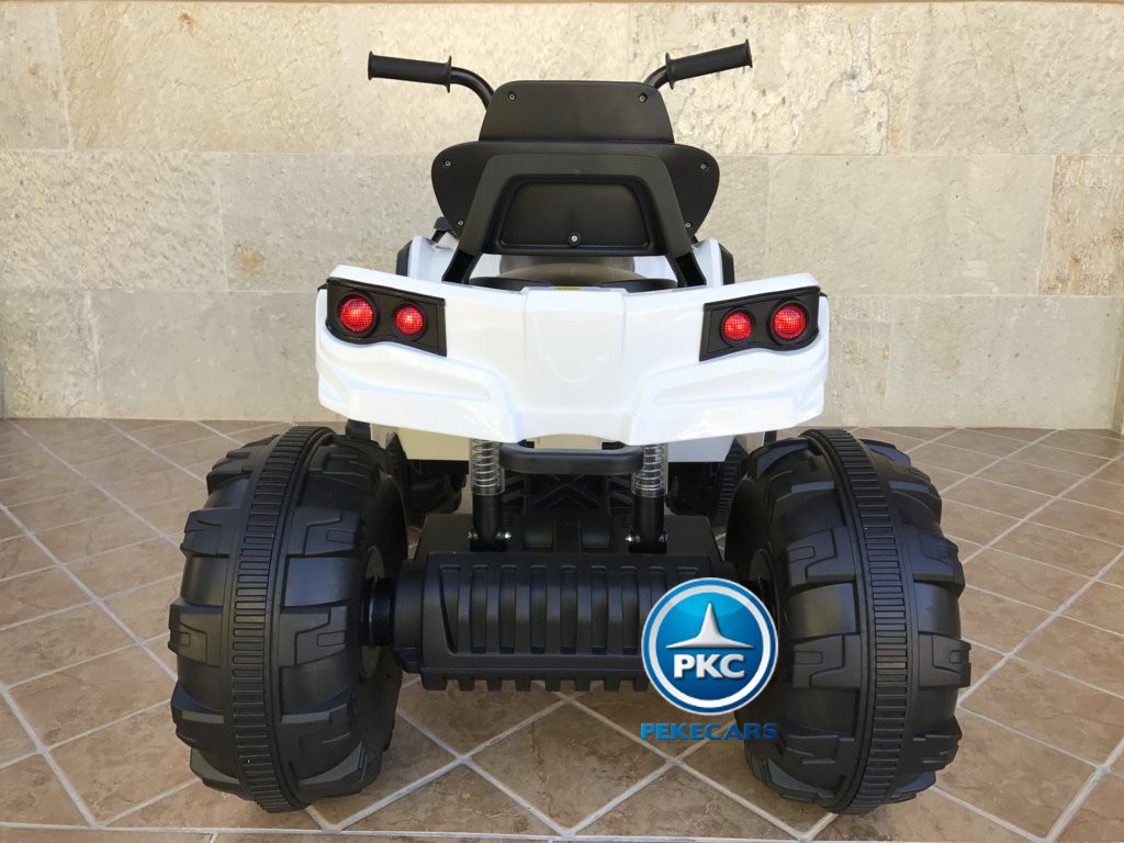 Quad Eléctrico Infantil Pekecars 906D Blanco vista trasera