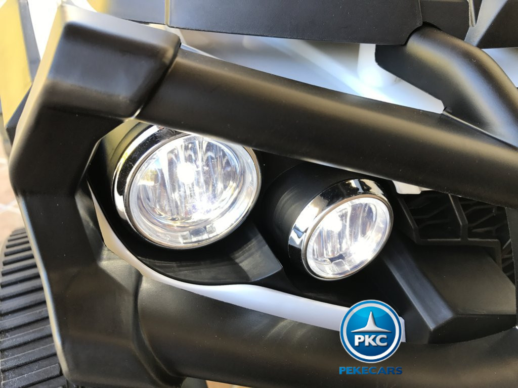 Quad Eléctrico Infantil Pekecars 906D Blanco luces delanteras