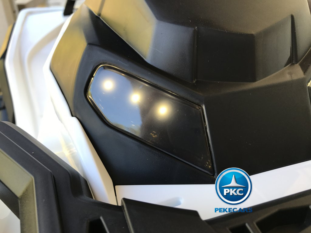 Quad Eléctrico Infantil Pekecars 906D Blanco luces bajo el manillar