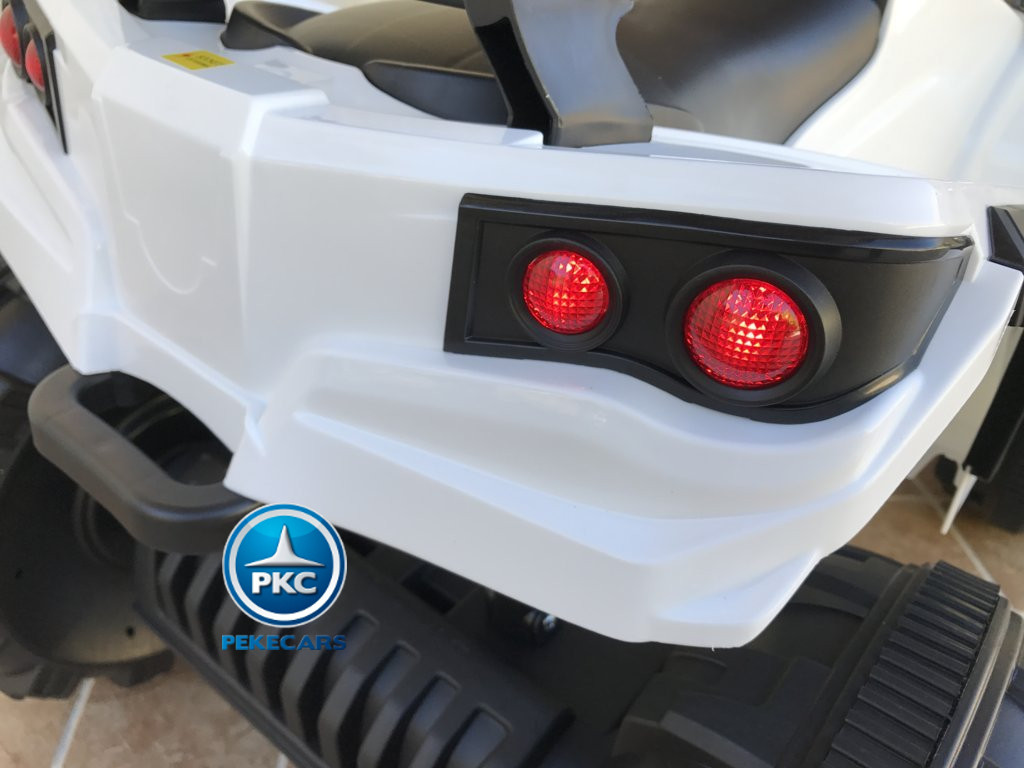 Quad Eléctrico Infantil Pekecars 906D Blanco luces traseras rojas