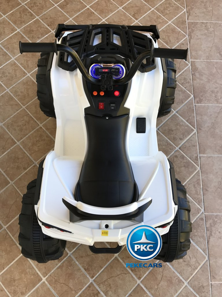 Quad Eléctrico Infantil Pekecars 906D Blanco visto desde arriba