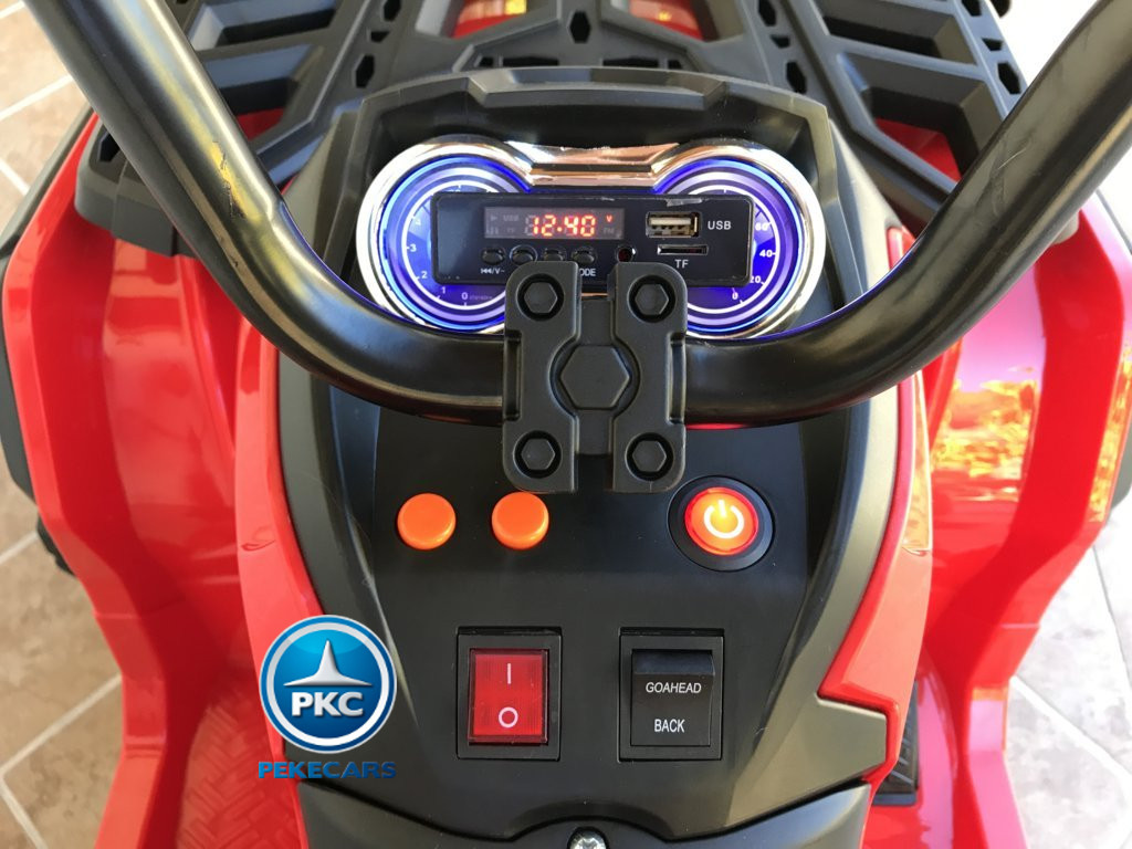 Quad Eléctrico Infantil Pekecars 906D Rojo display con conexión USB