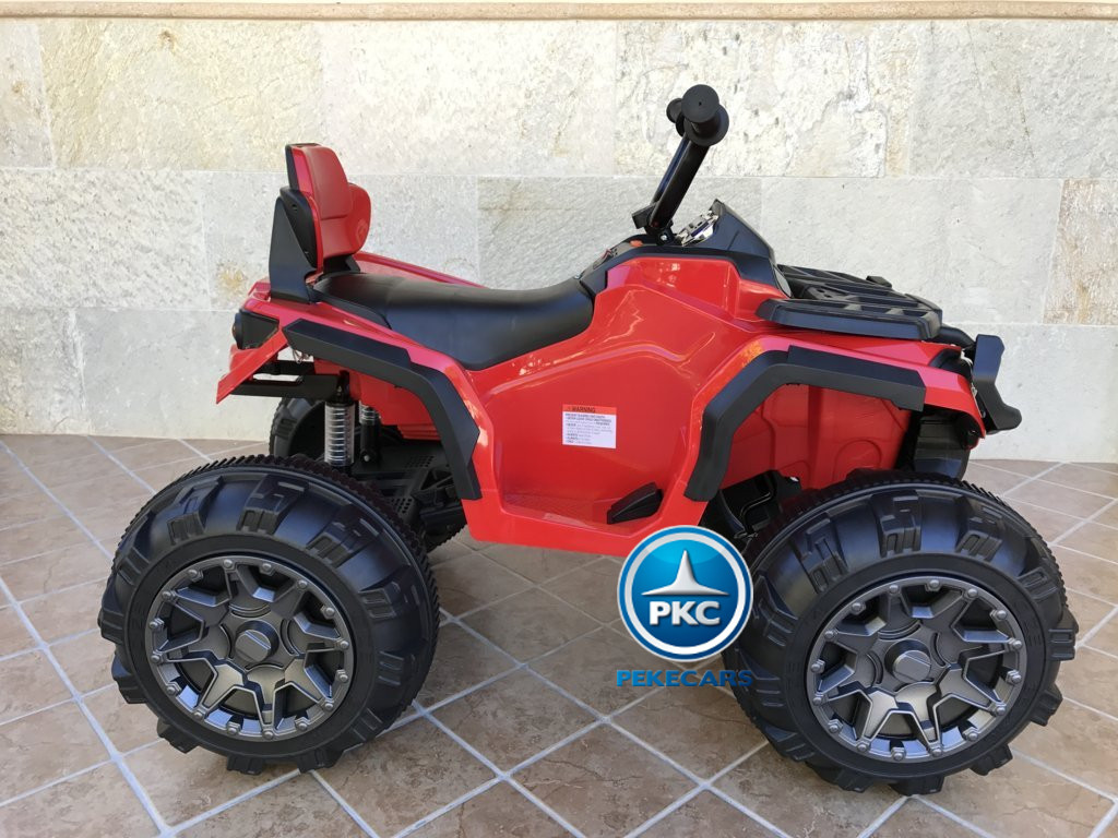 Quad Eléctrico Infantil Pekecars 906D Rojo vista lateral
