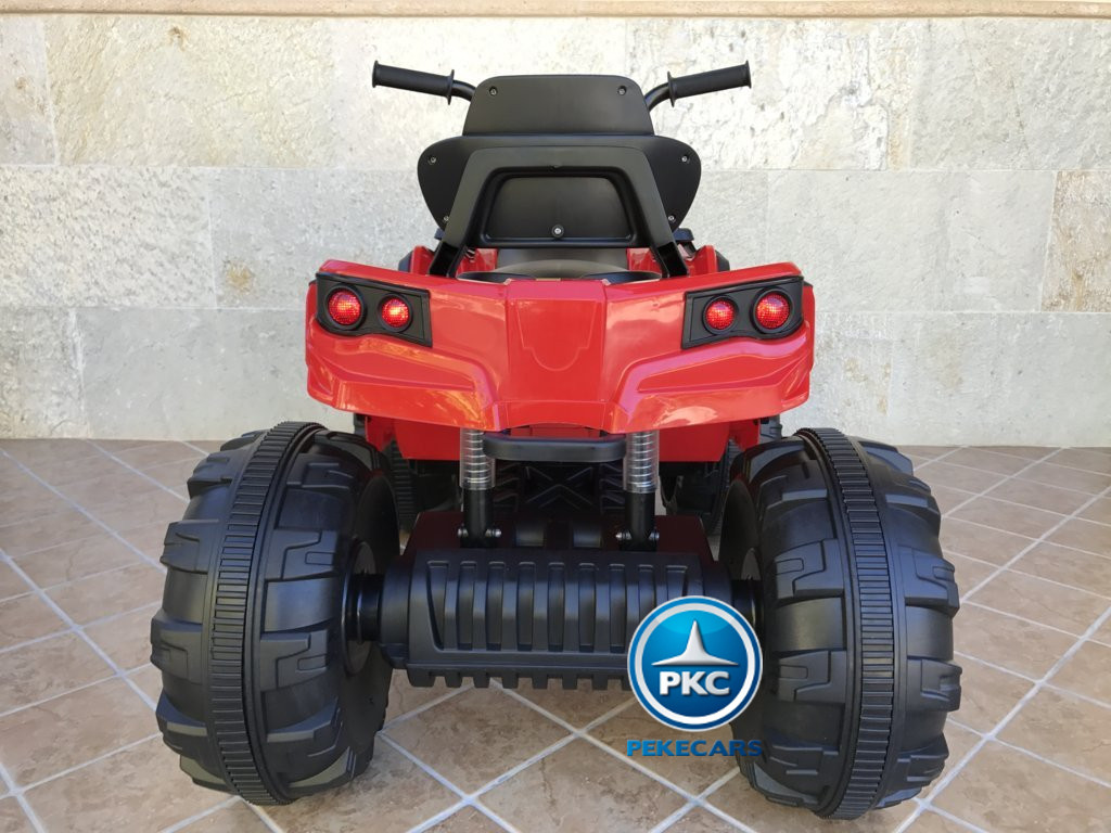 Quad Eléctrico Infantil Pekecars 906D Rojo vista trasera