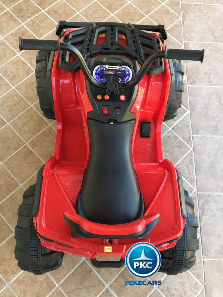 Quad Eléctrico Infantil Pekecars 906D Rojo visto desde arriba