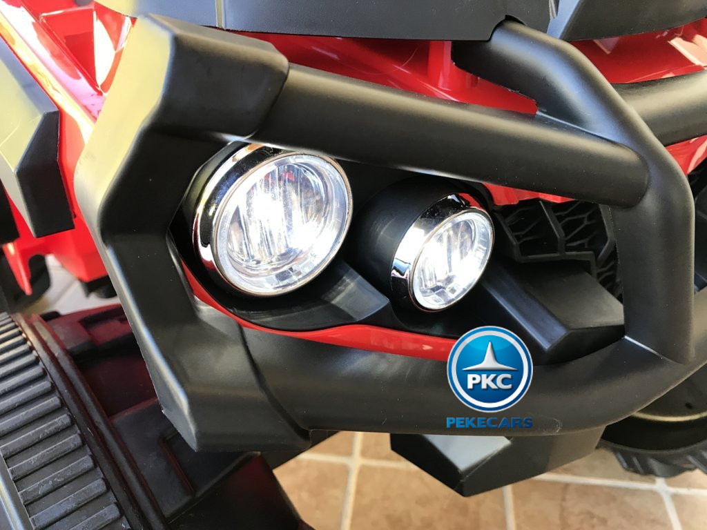 Quad Eléctrico Infantil Pekecars 906D Rojo luces delanteras