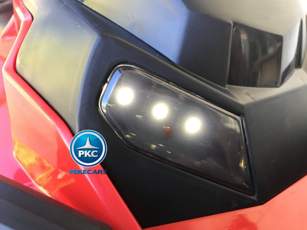 Quad Eléctrico Infantil Pekecars 906D Rojo luces bajo el manillar