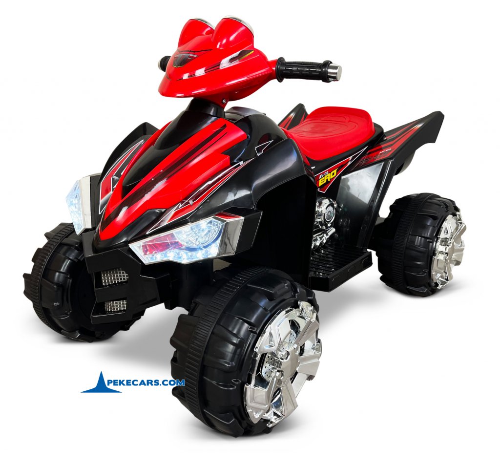 Quad eléctrico infantil Pekecars doble velocidad Negro vista principal