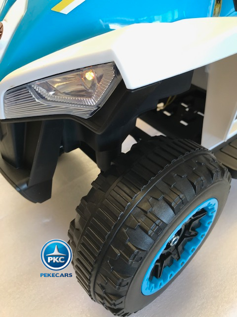 Quad electrico racing policia blanco rueda