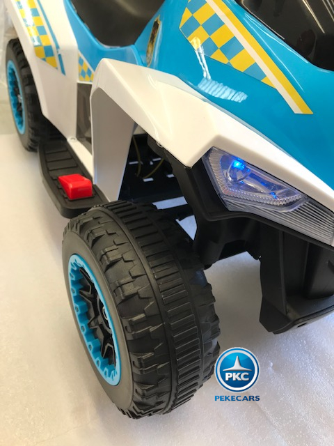 Quad electrico racing policia blanco faro