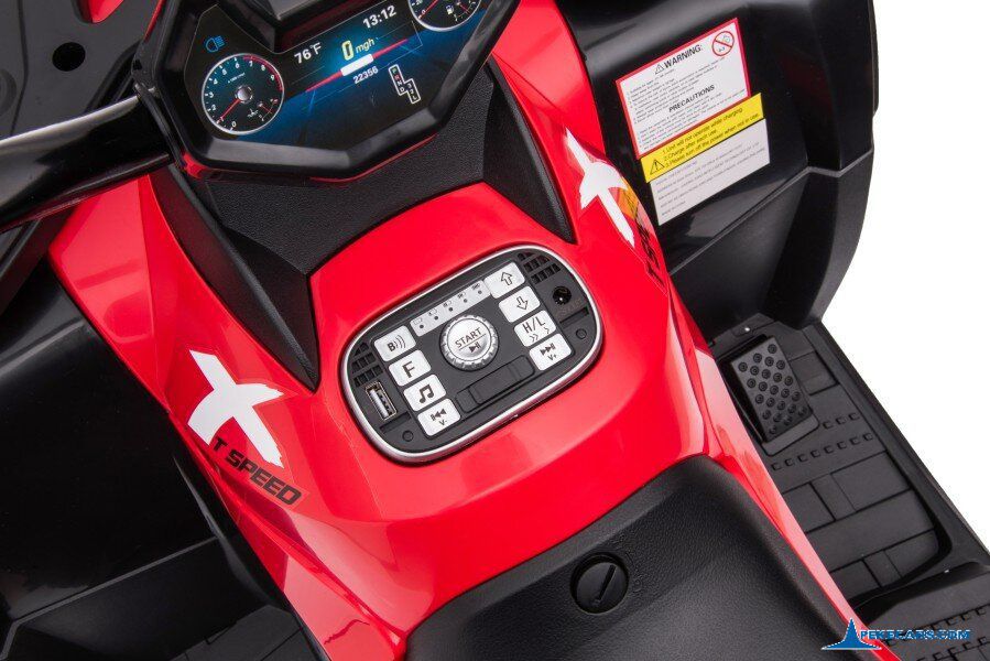 Quad Eléctrico XT-SPEED 24V Rojo display