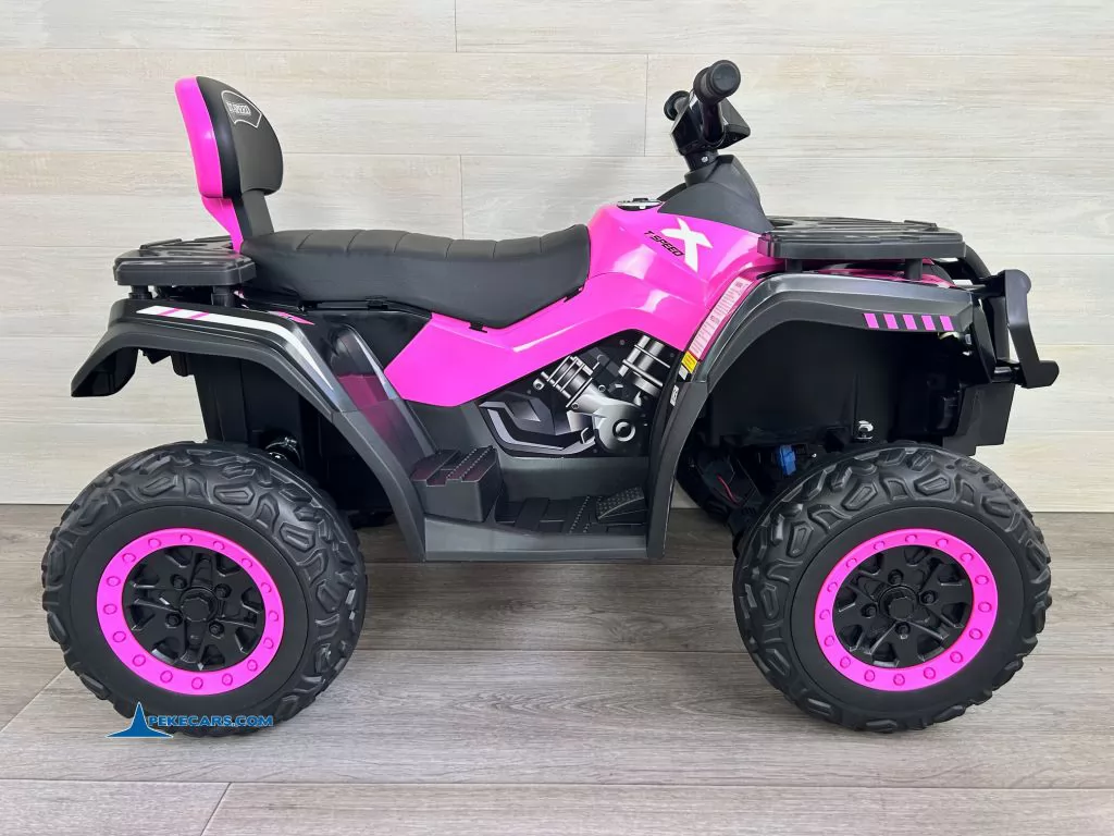Quad Eléctrico XT-SPEED 24V Rosa vista lateral izquierda