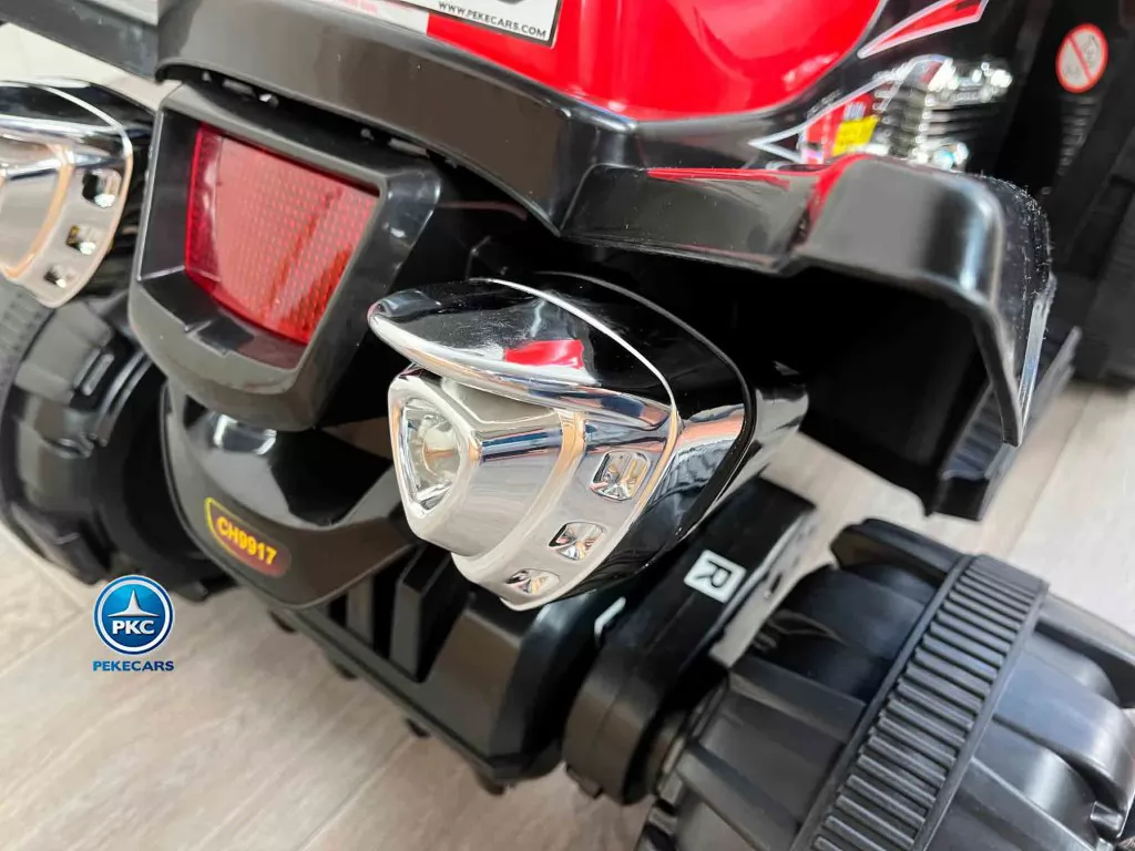 Quad eléctrico infantil Pekecars doble velocidad Negro vista trasera