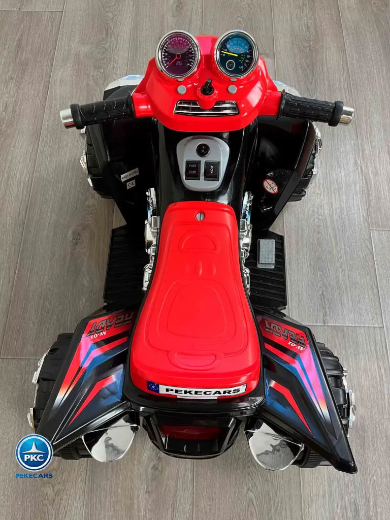 Quad eléctrico infantil Pekecars doble velocidad Negro vista desde arriba
