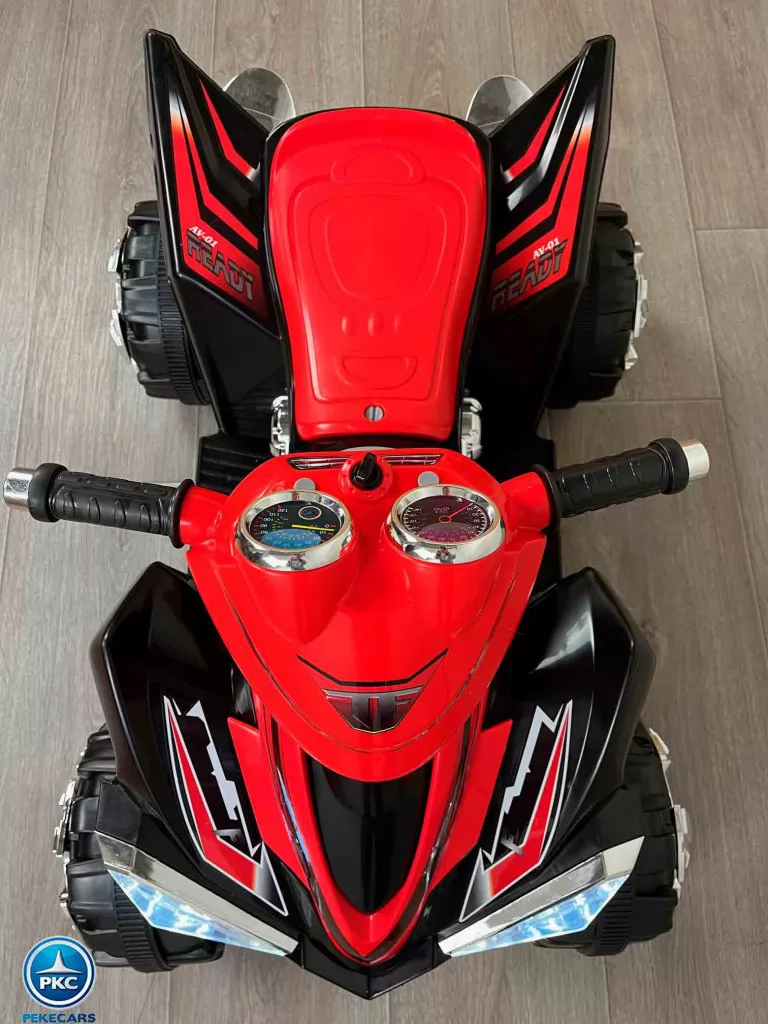 Quad eléctrico infantil Pekecars doble velocidad Negro vista desde arriba