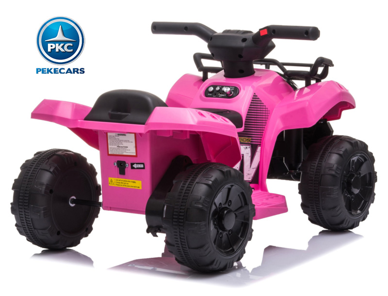 Quad Champion 5000 6V rosa 3/4 trasera derecha