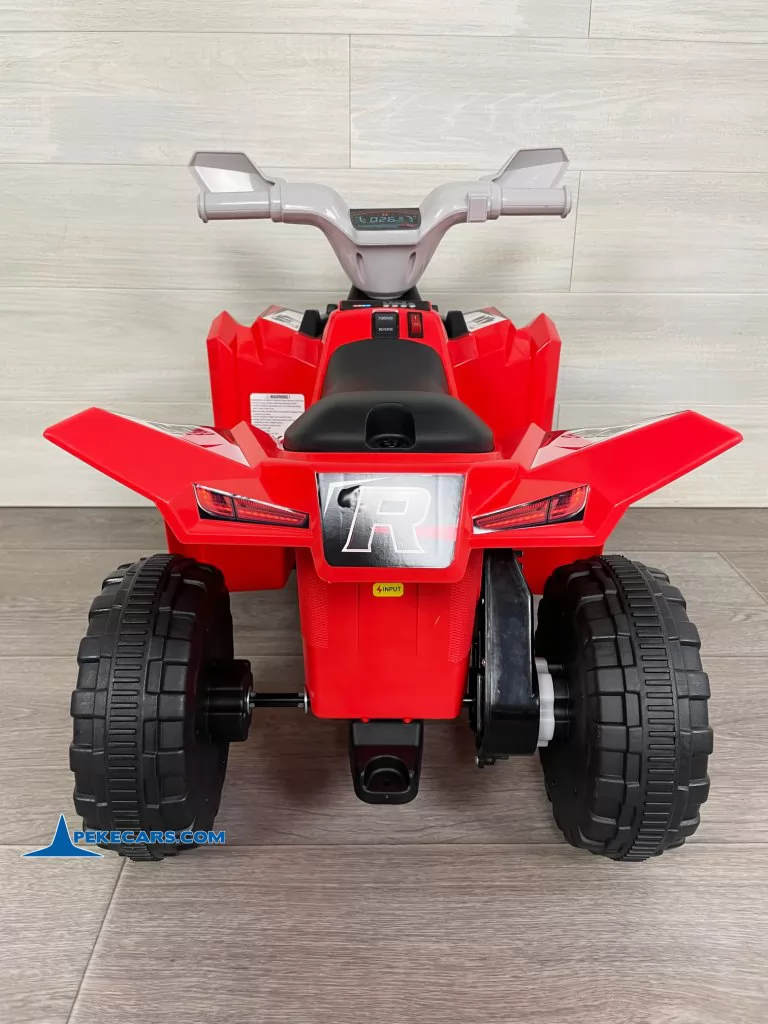 Quad Electrico Racing Speed 6V Rojo con Remolque vista trasera