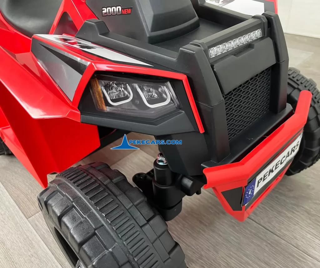 Quad Electrico Racing Speed 6V Rojo con Remolque luz frontal