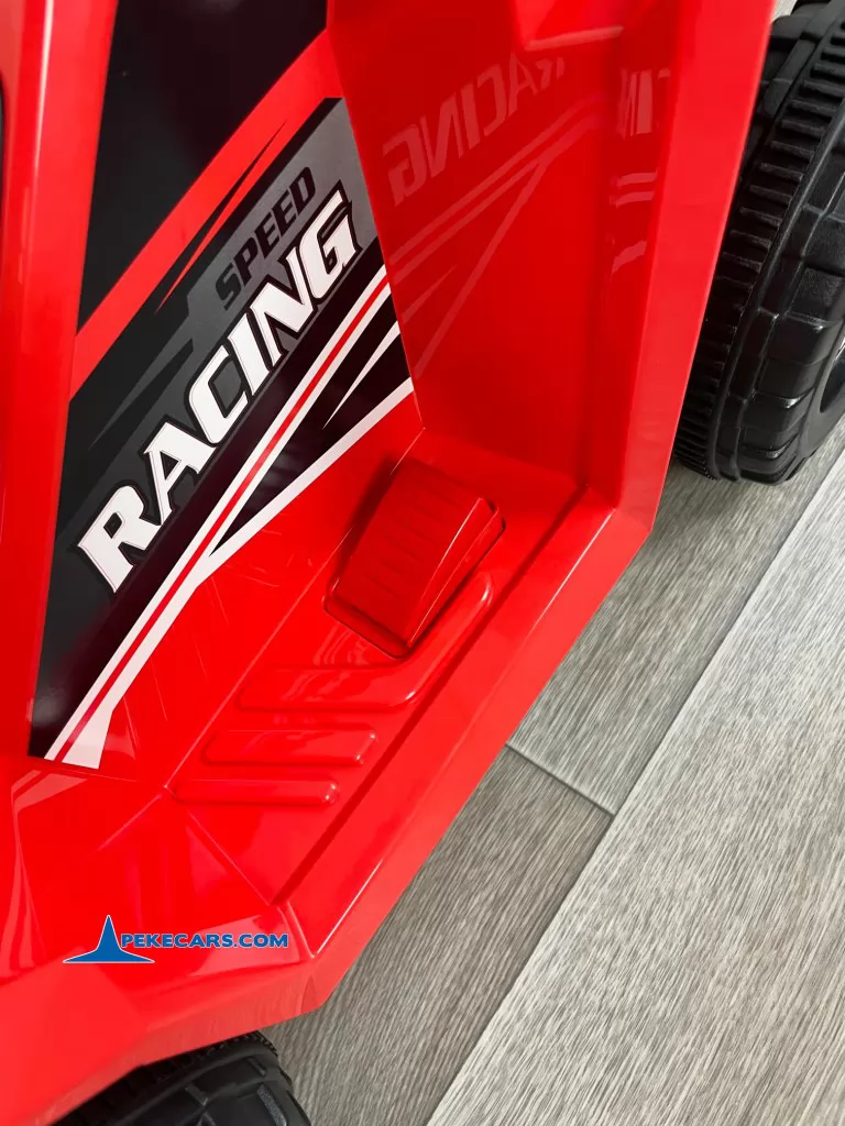 Quad Electrico Racing Speed 6V Rojo con Remolque pedal aceleracion