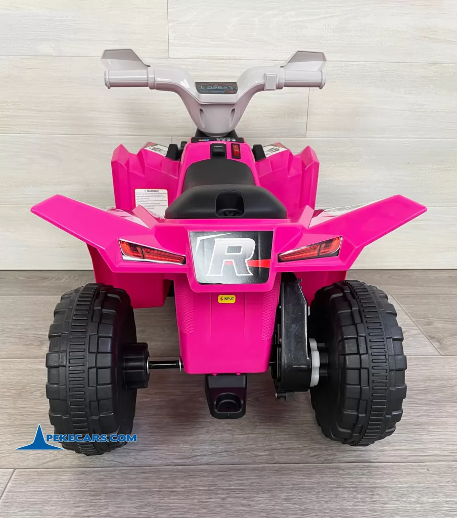 Quad Electrico Racing Speed 6V Rosa con Remolque trasera detalle